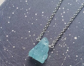 Raw Aquamarine necklace