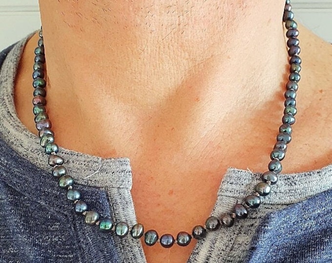 Men's Pearl hand-knotted necklace