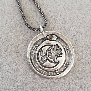 Ouroboros Pendant Necklace, Artisan Snake Pendant, Serpent Amulet, Alchemist Jewelry, Witchy Amulet Gift