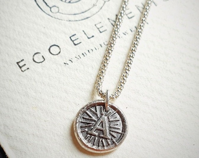 Wax seal letter pendant necklace