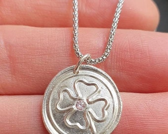 Wax Seal Clover necklace