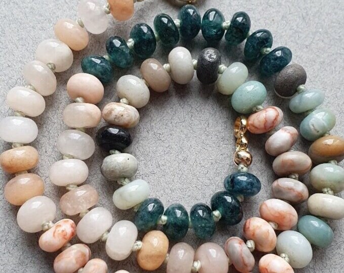Hand knotted gemstone necklace