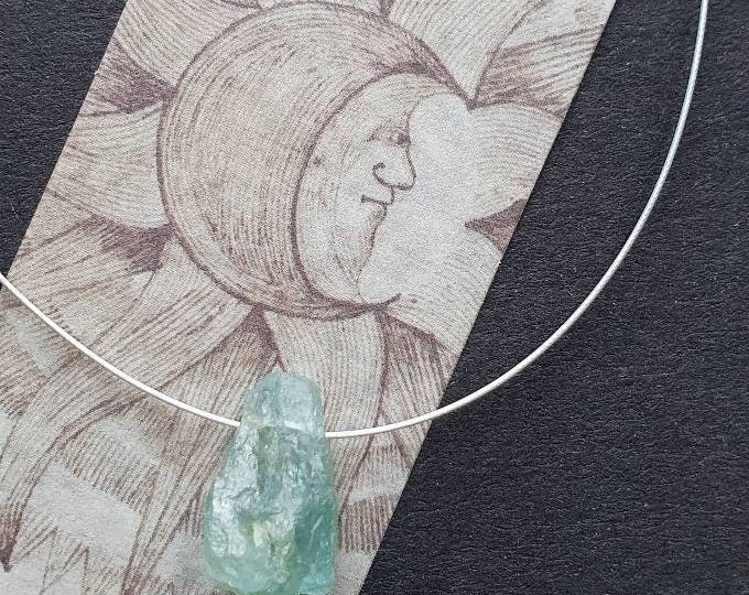 Raw Aquamarine illusion necklace
