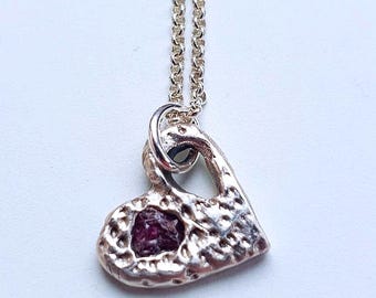 Red Sapphire Heart Necklace