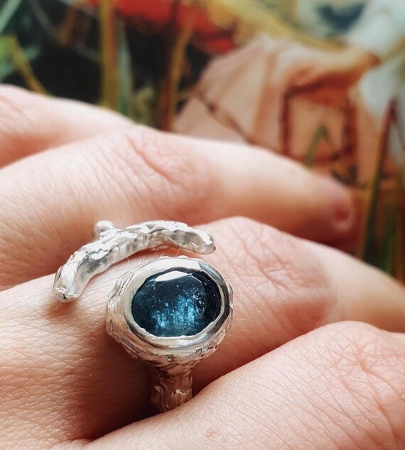 Teal Blue Kyanite Ring