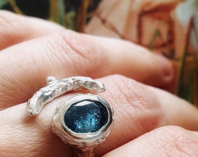 Teal Blue Kyanite Ring