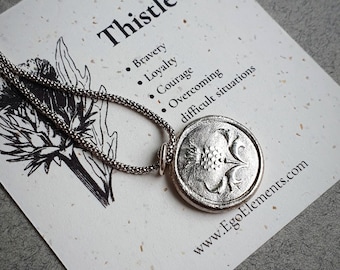 Scottish Thistle necklace silver