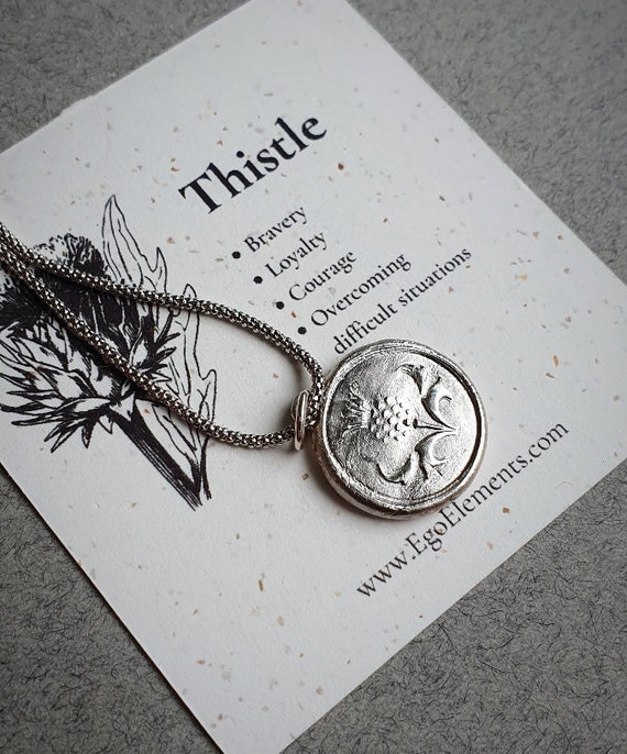 Scottish Thistle necklace silver