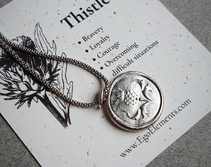 Scottish Thistle necklace silver
