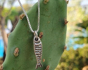 Sardines Fish Silver Pendant
