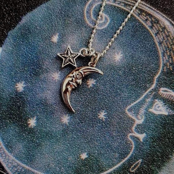Moon and Star celestial necklace