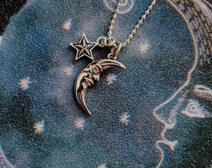 Moon and Star celestial necklace