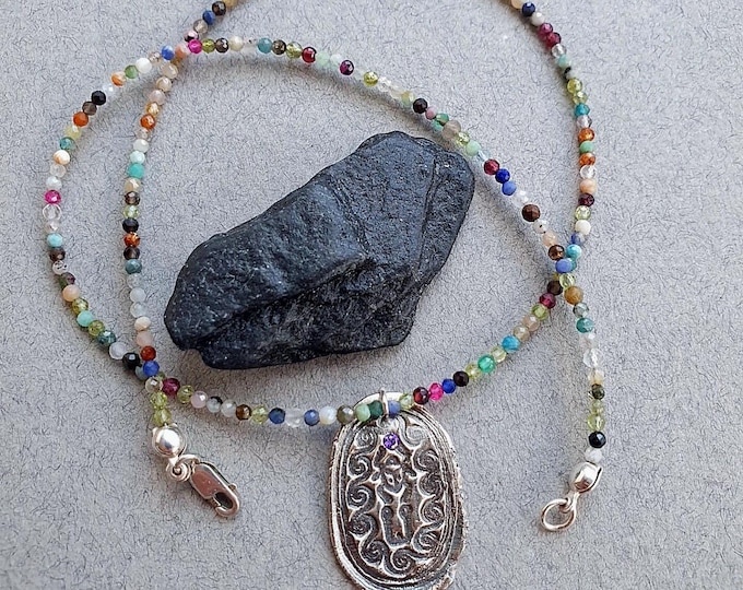 Gemstone Choker with Scarab pendant