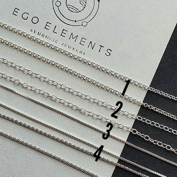 Sterling silver chains for EgoElements jewelry