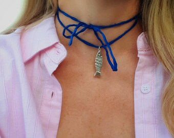 Sardine Fish Pendant Necklace