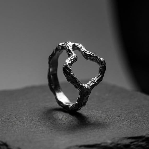 Abstract Silver Ring
