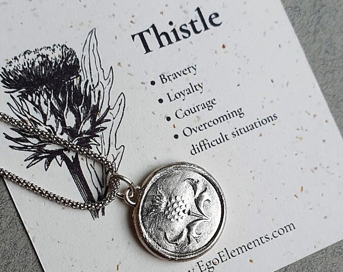 Scottish Thistle necklace silver