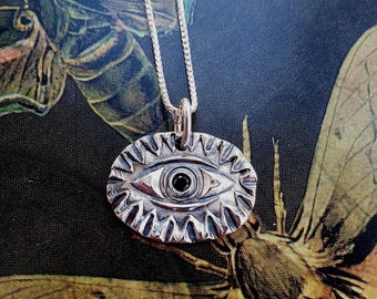 Evil Eye pendant with black Cubic Zirconia
