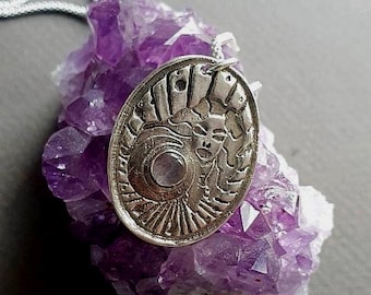 Goddess Aphrodite silver pendant with Rose Quartz