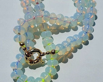 Opalite hand knotted necklace