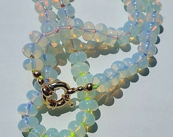 Opalite hand knotted necklace