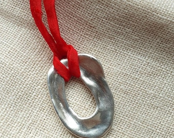 Irregular Silver Pendant Necklace