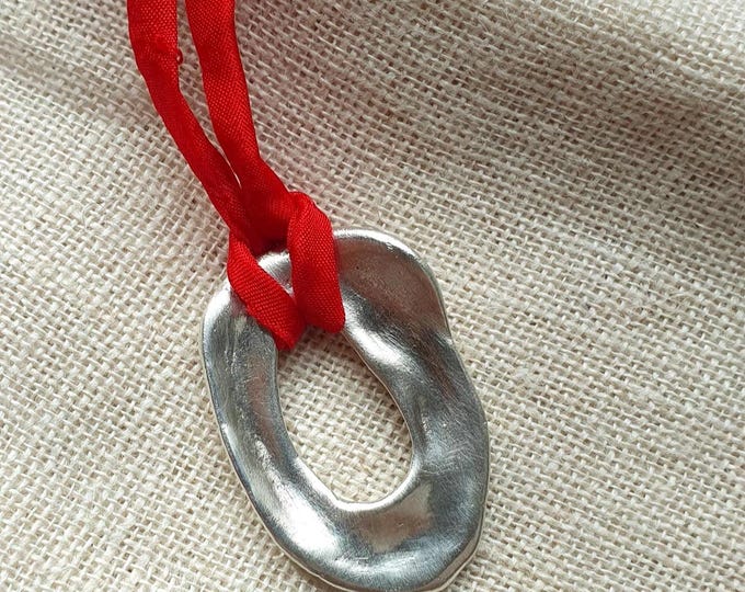 Irregular Silver Pendant Necklace