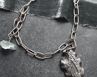 Real Leaf Charm Bracelet