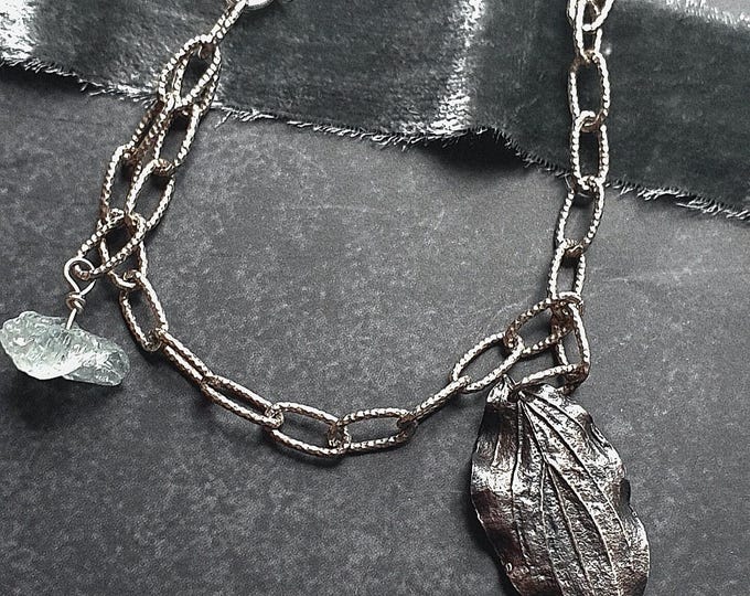 Real Leaf Charm Bracelet