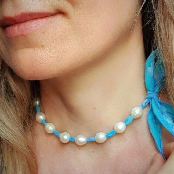Freshwater Pearl and Silk Necklace
