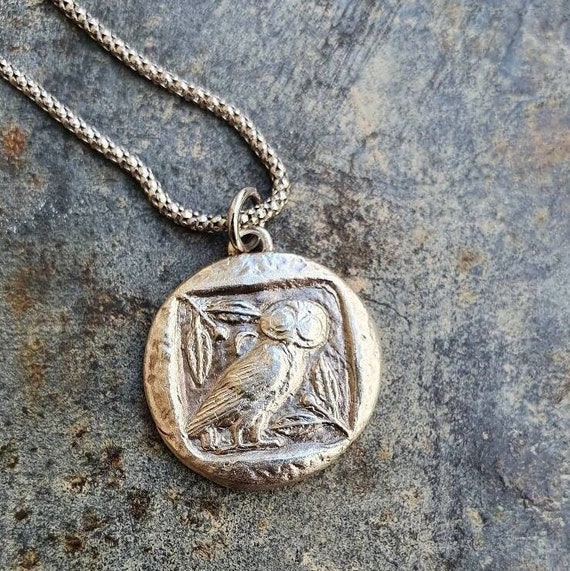 Owl wax seal necklace