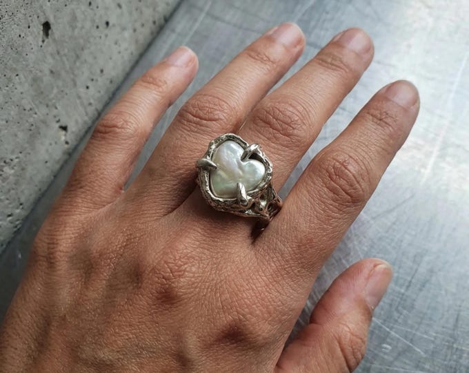 Heart Pearl Ring
