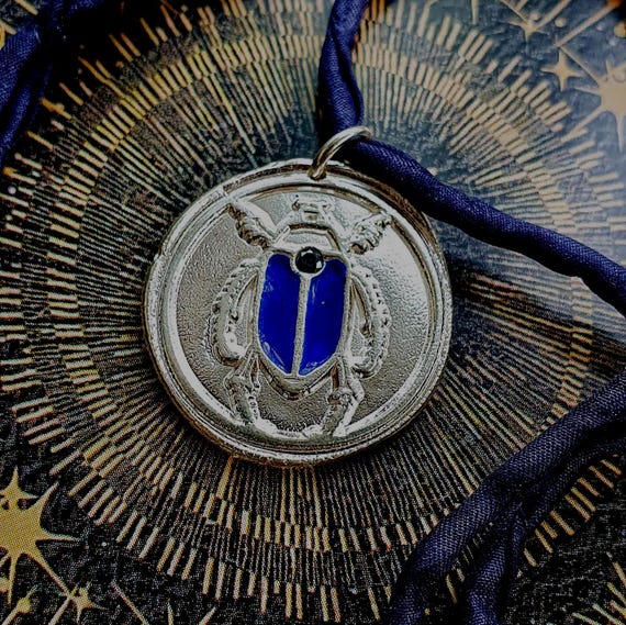 Enamel Scarab Pendant