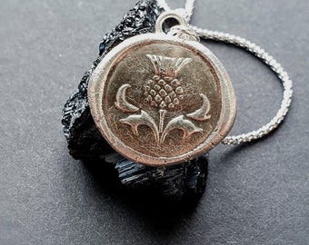 Scottish Thistle wax seal necklace