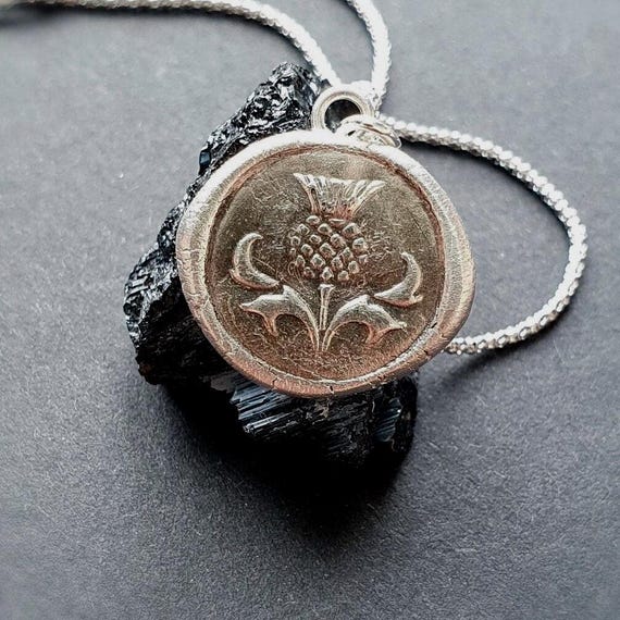 Scottish Thistle wax seal necklace