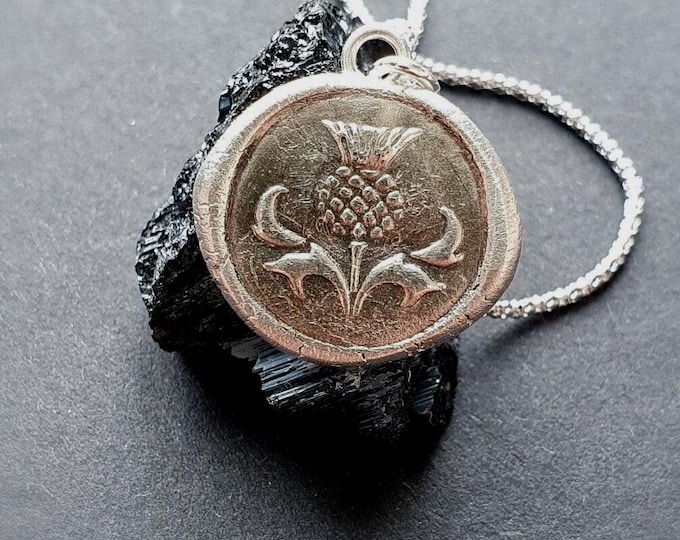 Scottish Thistle wax seal necklace