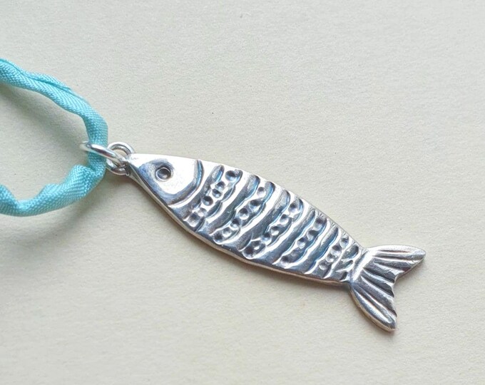 Sardine Fish Pendant Necklace