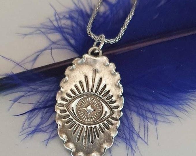 Evil Eye Solid Silver Pendant