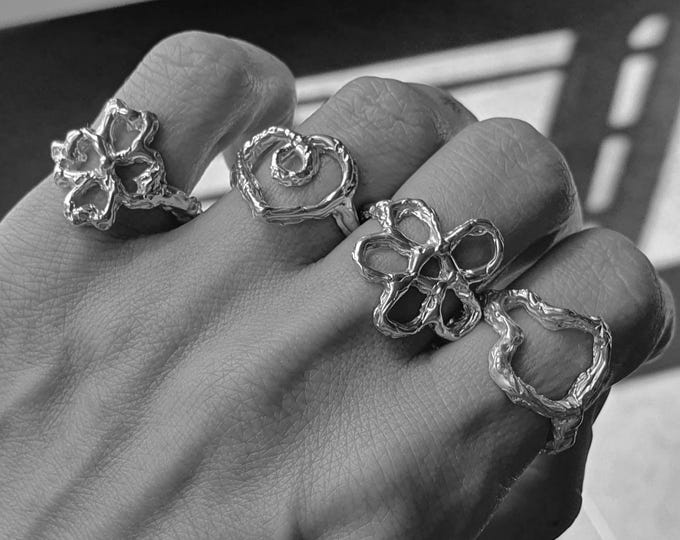 Featured listing image: Silver Molten Ring