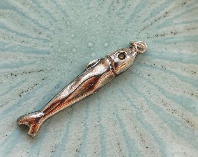 Featured listing image: Fine Silver Fish Pendant