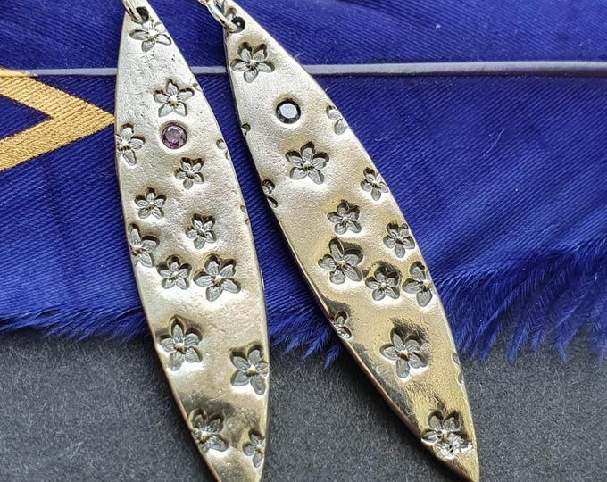 Forget-me-not dangle earrings
