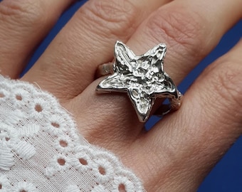 Chunky Star Ring, Size 8 1/2 US