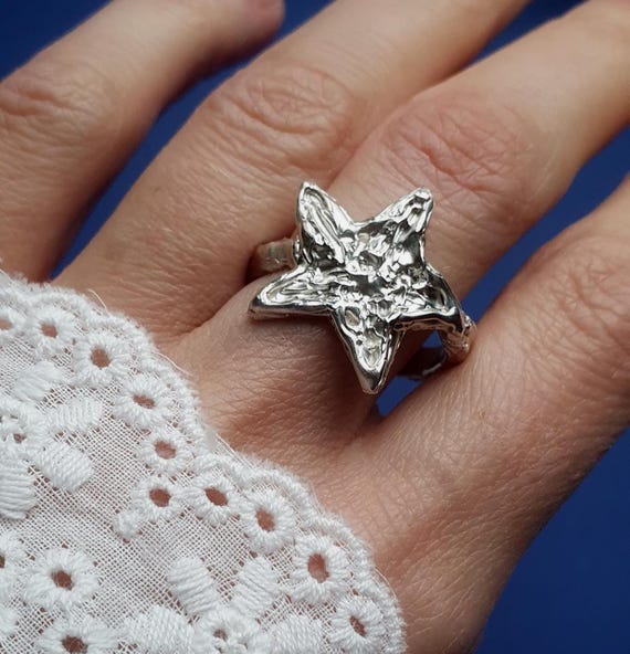 Chunky Star Ring, Size 8 1/2 US