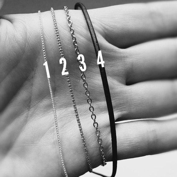 Additional leather cords and silver chains