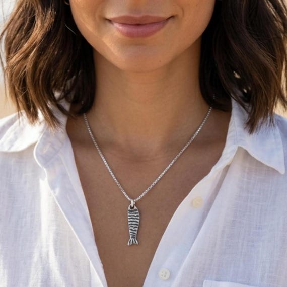 Sardines Fish charm necklace