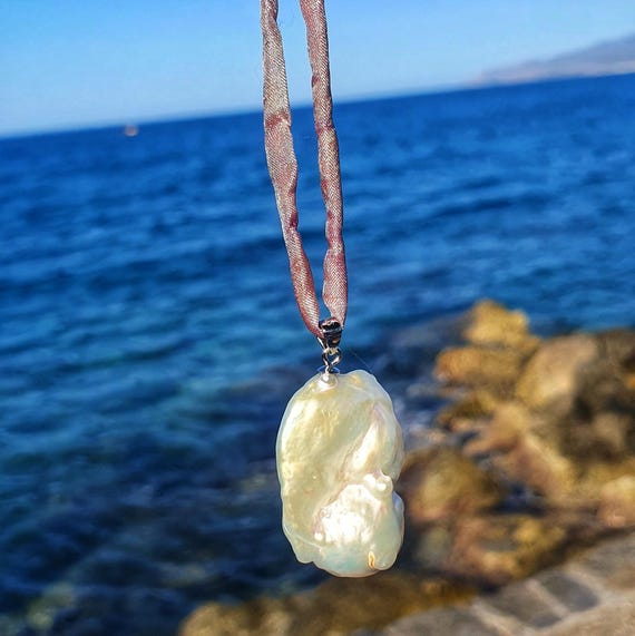 Baroque Pearl Silk Cord Necklace