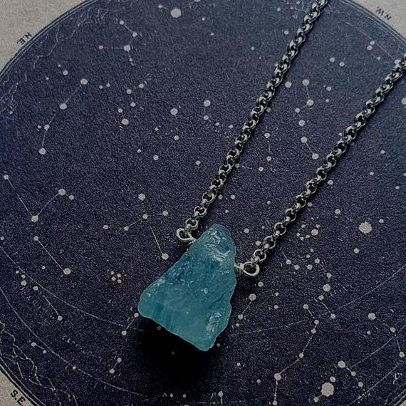 Raw Aquamarine necklace