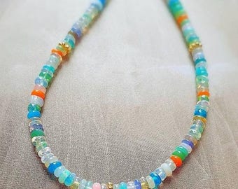 Rainbow Opal Choker
