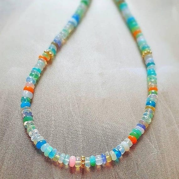 Rainbow Opal Choker