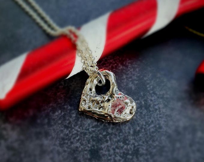 Pink Sapphire Heart Necklace